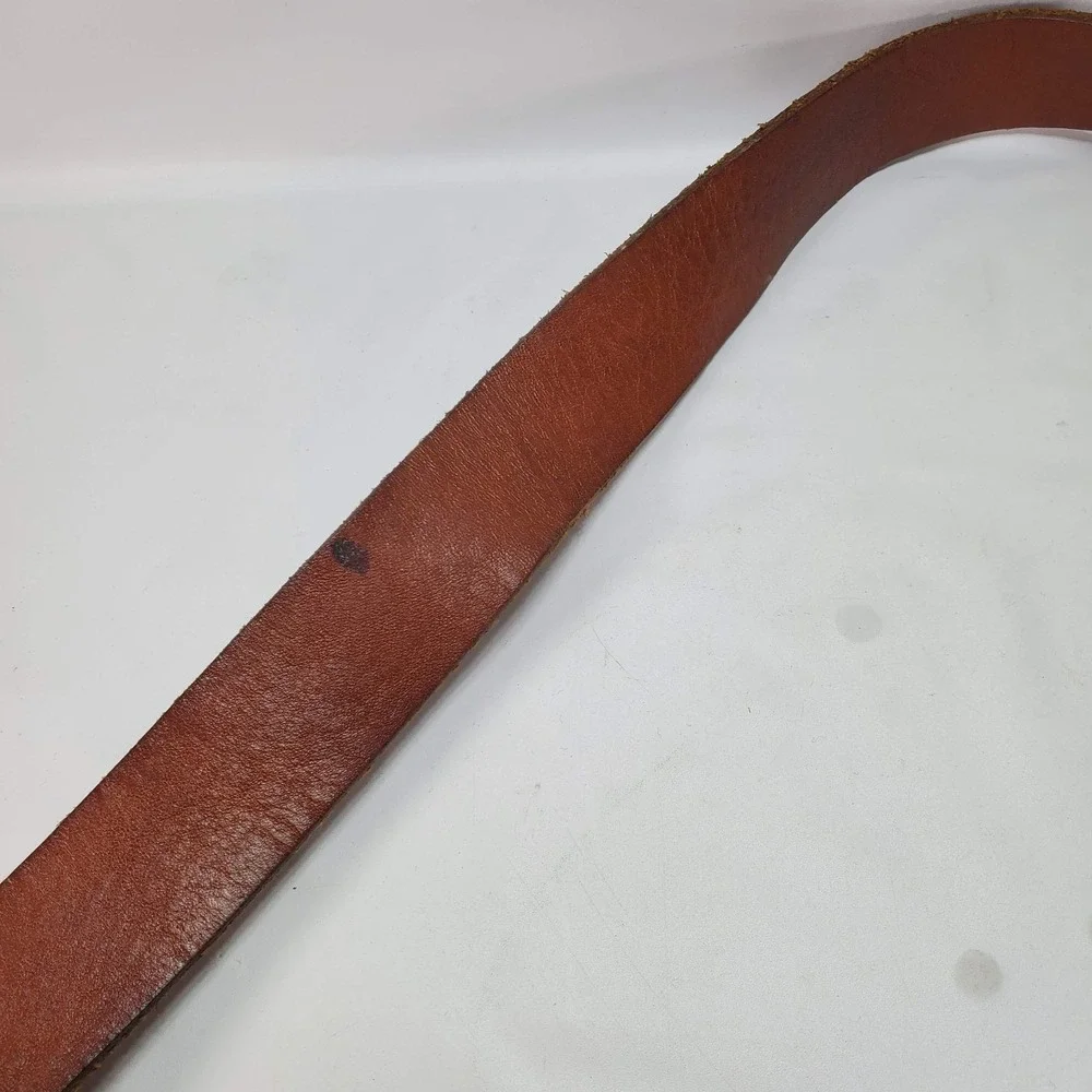 Vintage Fossil Brown Leather Belt Silver Buckle Men's Size 40/100 Jeans Cowboy
